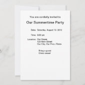 白と黒のサッカーボール 招待状 (裏面)