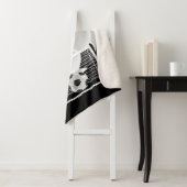 白と黒のサッカーボールDIY文字 シェルパブランケット (インサイチュ)