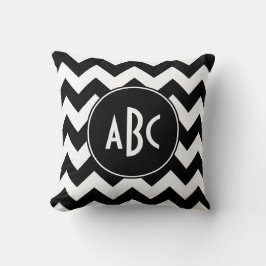 白と黒のシボロンモノグラム クッション