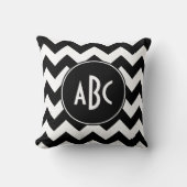 白と黒のシボロンモノグラム クッション (正面)