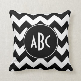 白と黒のシボロンモノグラム クッション