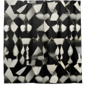 白と黒のシャワーカーテン シャワーカーテン (正面)