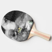 白と黒のシルキーチキンと黄色のチックス 卓球ラケット (横)