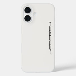 白と黒のシンプルなデザイン 名前入れ可能  iPhone 16ケース