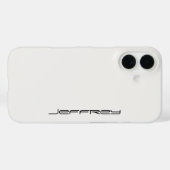 白と黒のシンプルなデザイン 名前入れ可能 Case-Mate iPhoneケース (裏面 (横))