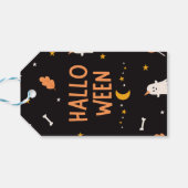 白と黒のシンプルハロウィンギフトラベル ギフトタグ (裏面横)