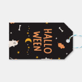 白と黒のシンプルハロウィンギフトラベル ギフトタグ (正面(横))