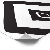 白と黒のシームレスなパターンで手書き。 ポスター (角)