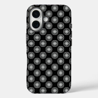 白と黒のシームレスパターンiPhoneバックカバー iPhone 16ケース