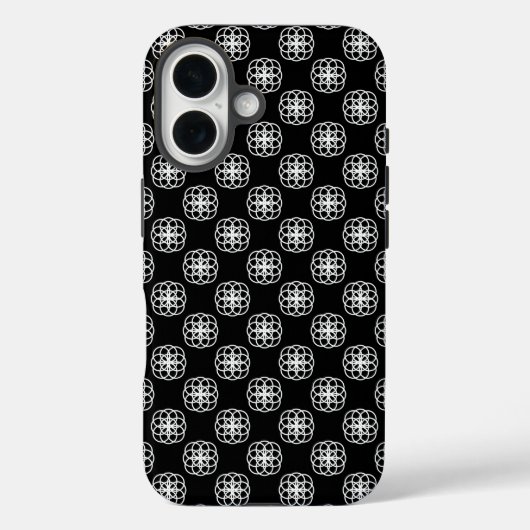 白と黒のシームレスパターンiPhoneバックカバー Case-Mate iPhoneケース (裏面)