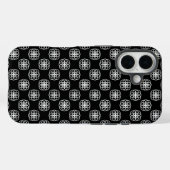 白と黒のシームレスパターンiPhoneバックカバー Case-Mate iPhoneケース (裏面 (横))