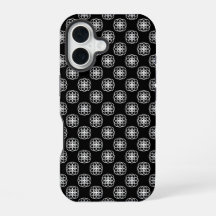 白と黒のシームレスパターンiPhoneバックカバー