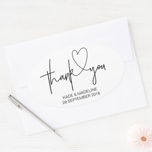 白と黒のシール 楕円形シール (封筒)