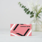 白と黒のジオメトリをキャッチ 名刺 (スタンド正面)