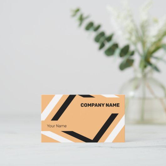 白と黒のジオメトリをキャッチ 名刺 (スタンド正面)