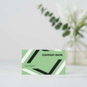 白と黒のジオメトリをキャッチ 名刺 (スタンド正面)