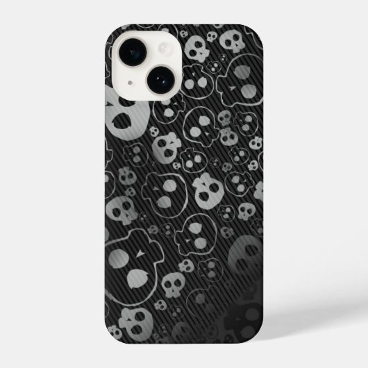 白と黒のスカル iPhoneケース (裏面)