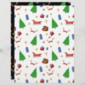 白と黒のスクラップブックのクリスマスパターン (正面/裏面)