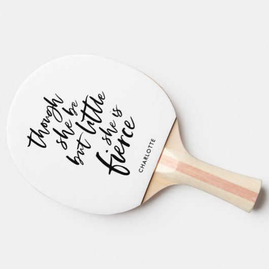 白と黒のスクリプトはほとんど激しいが激しいシェイクスピア 卓球ラケット (横)