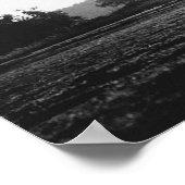 白と黒のスクリプトフォト結婚のシーティングチャート ポスター (角)