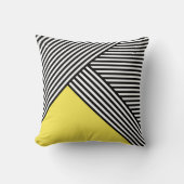 白と黒のストライプ三角形 クッション (正面)