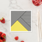白と黒のストライプ三角形 スタンダードカクテルナプキン (インサイチュ)