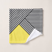 白と黒のストライプ三角形 バスタオルセット (ウォッシュタオル)