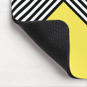 白と黒のストライプ三角形 マウスパッド (コーナー)