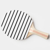 白と黒のストライプ柄 卓球ラケット (横)