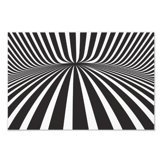 白と黒のストライプ フォトプリント            (正面)