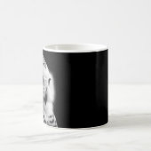 白と黒のスノーフクロウ コーヒーマグカップ (中央)
