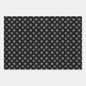 白と黒のスノーフレーク・クリスマス ラッピングペーパーシート (正面3)