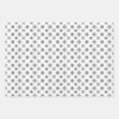 白と黒のスノーフレーク・クリスマス ラッピングペーパーシート (正面2)