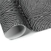 白と黒のスピロの花 ラッピングペーパー (ロールコーナー)