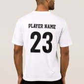 白と黒のスポーツチームのジャージ番号 Tシャツ (裏面)