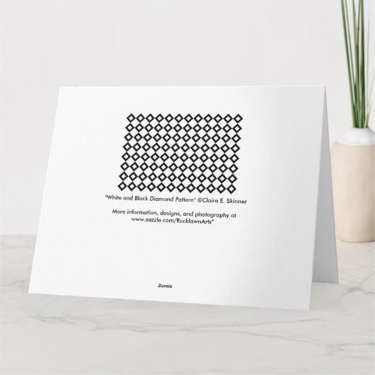 白と黒のダイヤモンドパターン カード (裏面)