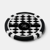 白と黒のダイヤモンドパターン ポーカーチップ (シングル)