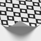 白と黒のダイヤモンドパターン ラッピングペーパー (角)