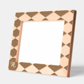 白と黒のダイヤモンドパターン レーザー彫刻フレーム (左)
