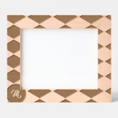 白と黒のダイヤモンドパターン レーザー彫刻フレーム (正面)