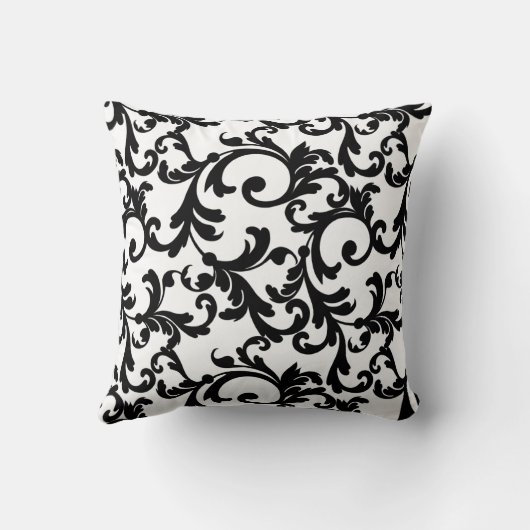 白と黒のダマエレガントスク クッション (裏面)