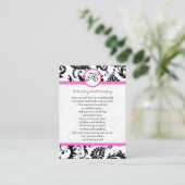 白と黒のダマスクピンクのトリムが良く願う エンクロージャーカード (スタンド正面)