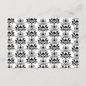 白と黒のダマスク・エレガント受付カード エンクロージャーカード (裏面)