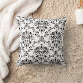 白と黒のダマスク クッション (ブランケット)