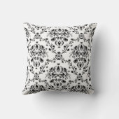 白と黒のダマスク クッション (裏面)