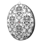 白と黒のダマスク ダーツボード (正面右)