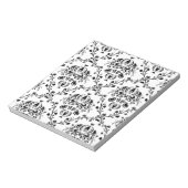 白と黒のダマスク ノートパッド (回転)