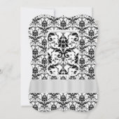 白と黒のダマフォーマルス結婚ク 招待状 (裏面)