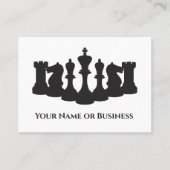 白と黒のチェスの駒クラシックの名刺 名刺 (正面)