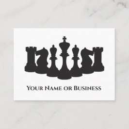 白と黒のチェスの駒クラシックの名刺 名刺